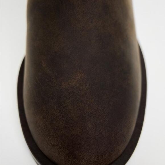 ZARA WIDE HEELED LEATHER ANKLE BOOTS - Picture 6 of 8